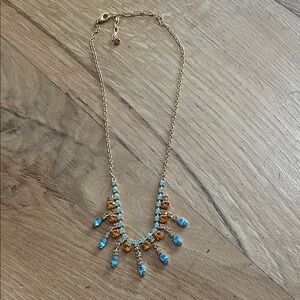 Elegant Gold and Blue Necklace